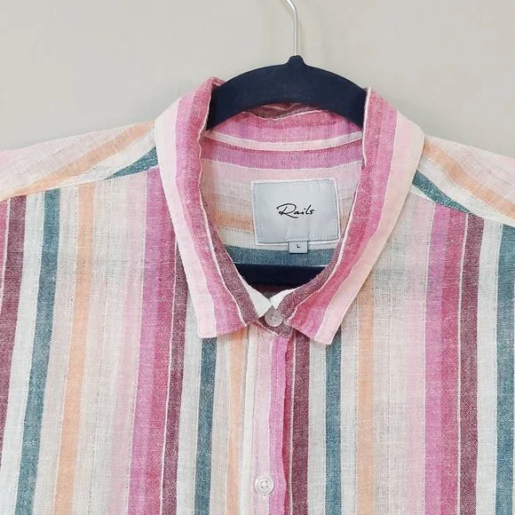 Colorful Striped Button-Up Shirt - Picture 3 of 12